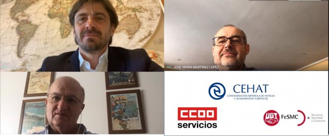 Cehat, CCOO y UGT elevan al Gobierno propuestas  para proteger el sector del alojamiento turístico 