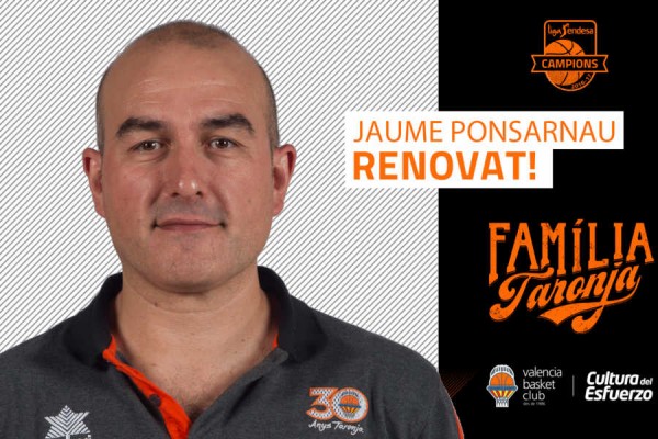 Jaume Ponsarnau amplía su contrato con Valencia Basket hasta 2020