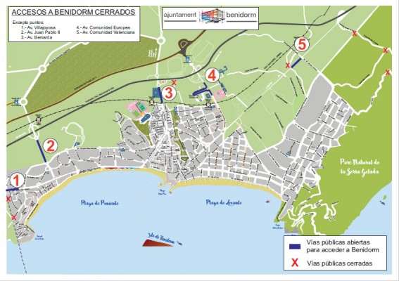 Benidorm blinda sus accesos en el inicio de la Semana Santa