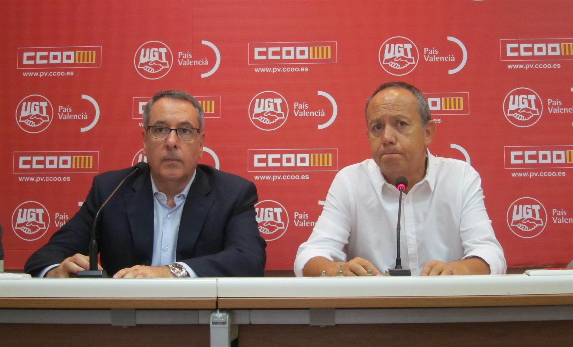 CCOO y UGT piden a Puig 60 millones en ayudas a trabajadores en ERTE y 6 por reducción de jornada