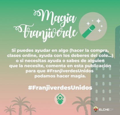 El Elche crea una cadena de ayuda solidaria entre sus aficionados