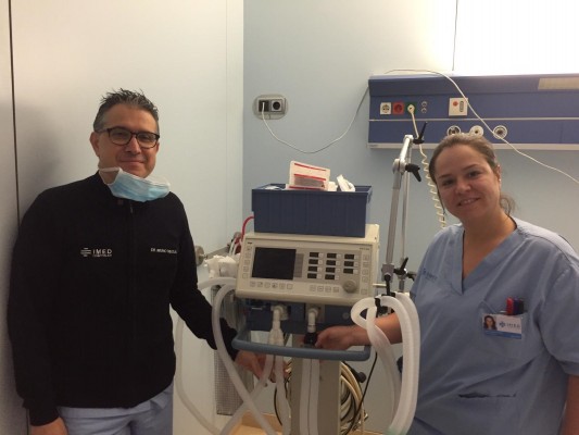 El Hospital IMED Levante prueba con éxito una pieza hecha con impresoras 3D que duplicar la capacidad de los respiradores