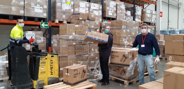 Olmed ya ha repartido 4,3 millones de mascarillas, 180.000 geles y 70.000 EPI