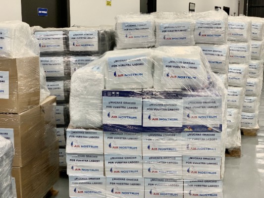 Air Nostrum fabricará pantallas de protección para evitar contagios al personal de las residencias