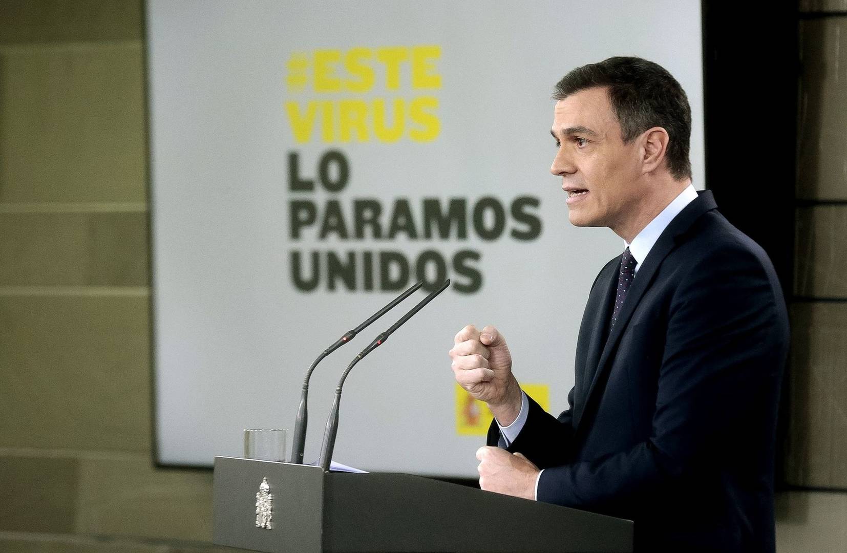 Pedro Sánchez durante una de sus últimas comparecencias. Foto: JOSÉ MARÍA CUADRADO - 