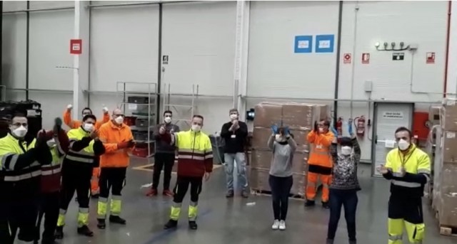 Los trabajadores de Olmed reparten más de un millón y medio de mascarillas