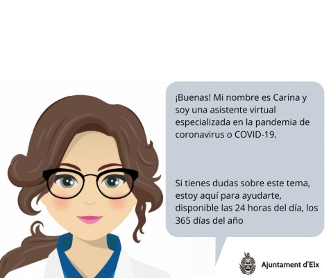 Elche también se suma al asistente virtual Carina para informar sobre el coronavirus