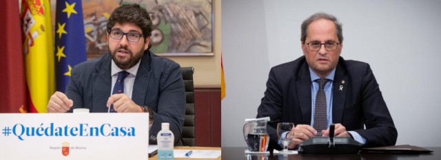 López Miras y Quim Torra, unidos por una misma idea: el cierre total de sus territorios