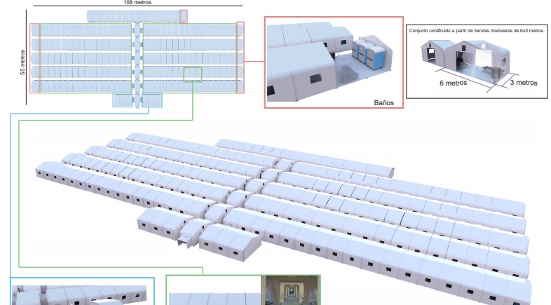 Figuración de un hospital de campaña de 300 personas de Hispano Vema. Foto: GVA - 