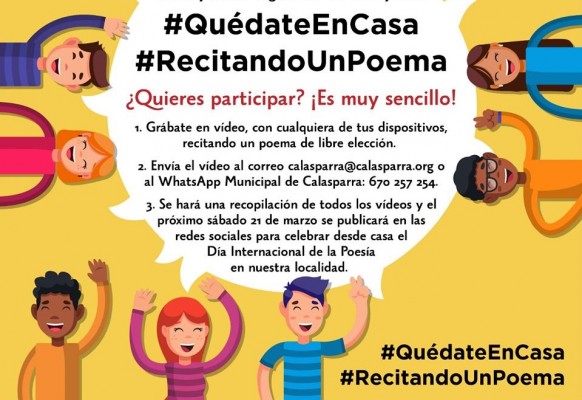 Calasparra pone en marcha #QuédateEnCasa #RecitandoUnPoema para celebrar el Día de la Poesía 