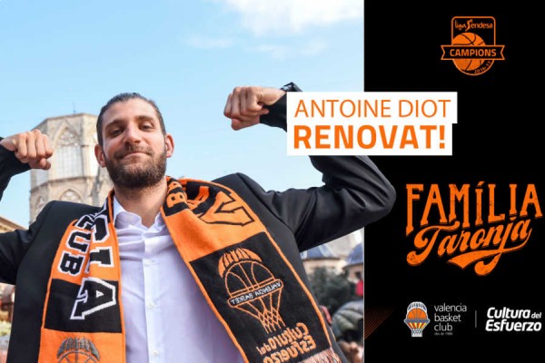 Valencia Basket amplía el contrato de Antoine Diot hasta 2019