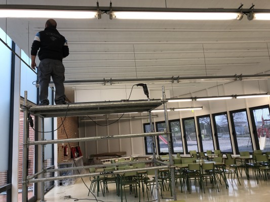 Finalizan los trabajos para la insonorización del comedor del colegio  Cervantes-Dualde de Betxí