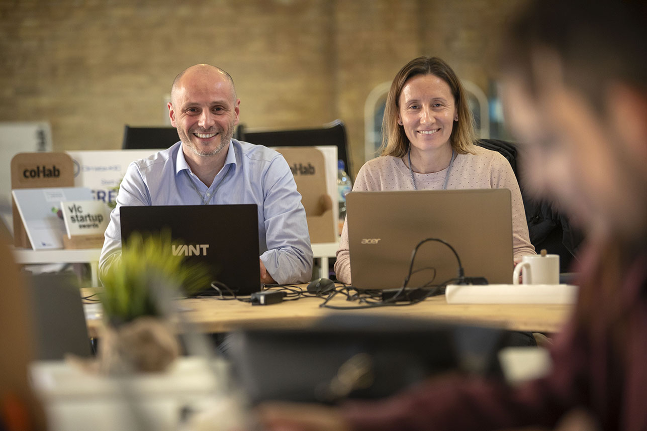 Mauro Xesteira y Asun Sanchis, equipo del Col.lab. Fotos: MARGA FERRER - 