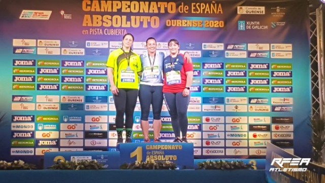Úrsula Ruiz oro, Sergio López plata y Mariano García bronce en el Nacional en pista cubierta