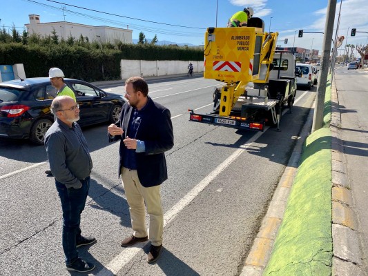 Luces LED para ahorrar 12.000 euros al año en la avenida de Lorca de Sangonera la Seca