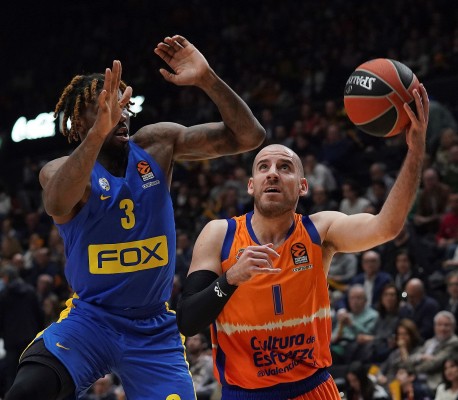 (82-85) La gran competitividad de Valencia Basket no basta en la Euroliga con el Maccabi de Dorsey y Wilbekin