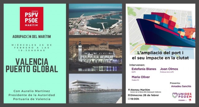 PSPV y Unides Podem se contraprograman con la ampliación del Puerto