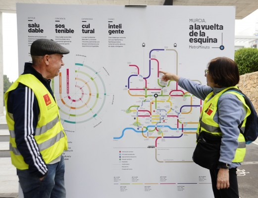 El 'Metrominuto' o cómo recorrer Murcia sabiendo los pasos exactos que se dan
