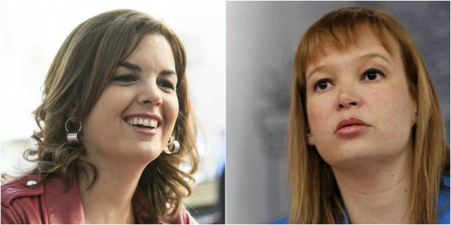 Leire Pajín vuelve a escena en un acto con Sandra Gómez