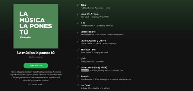 'La música la pones tú' en El Corte Inglés: los clientes eligen los temas que sonarán en los centros