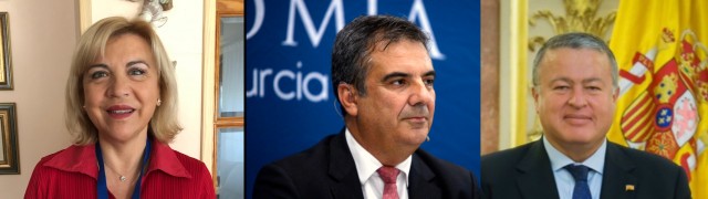 Tomás, Vázquez y Bernabé, portavoces de las comisiones de Discapacidad, Ciencia y Transportes en el Senado