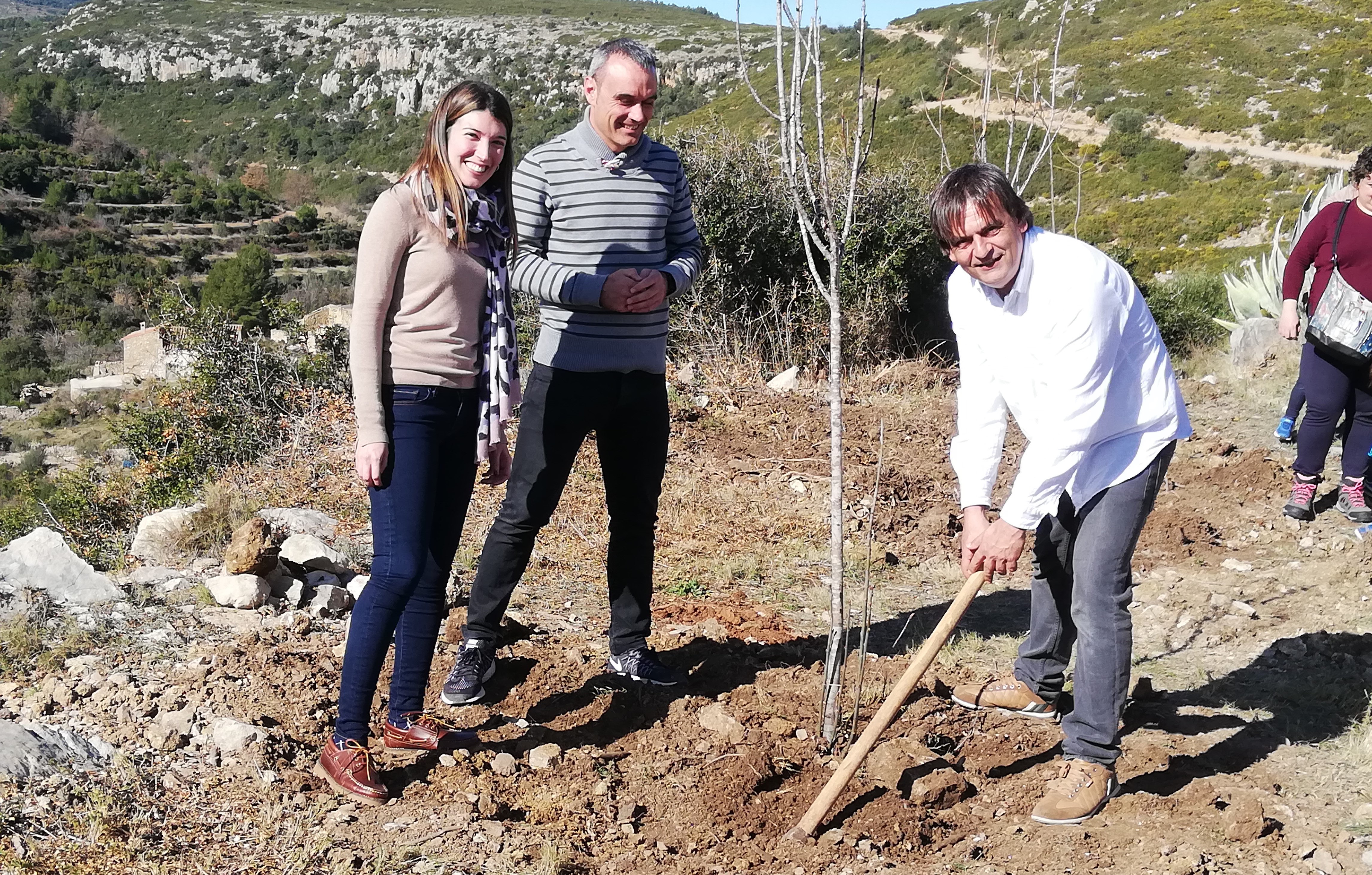 Diputación y escolares del CRA Penyagolosa celebran el Día del Árbol plantando especies autóctonas