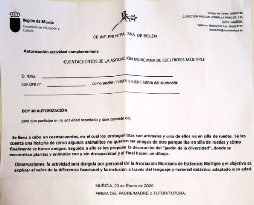 El 'pin parental' murciano enciende las redes por un cuentacuentos sobre la esclerosis múltiple 