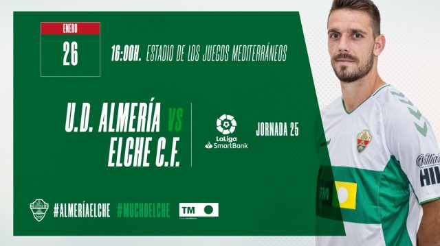 El Almería busca recuperar liderato y el Elche meterse en puestos de ascenso