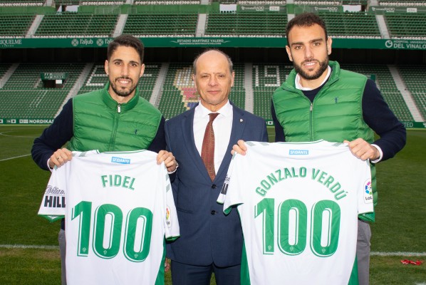 Gonzalo Verdú y Fidel Chaves alcanzan los 100 partidos oficiales con la camiseta del Elche