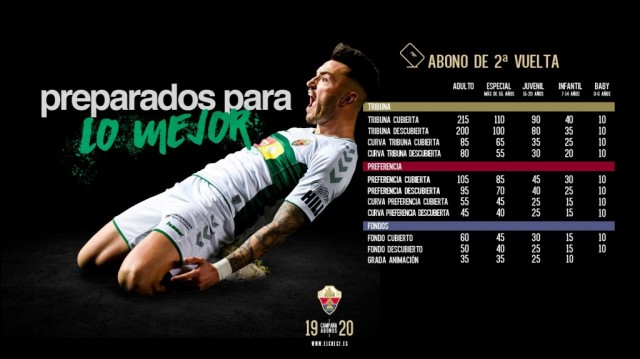A la venta el abono de media temporada del Elche