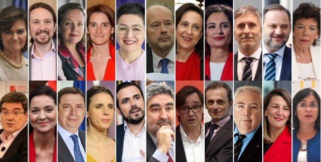Estos son los ministros del Gobierno de Pedro Sánchez y Pablo Iglesias