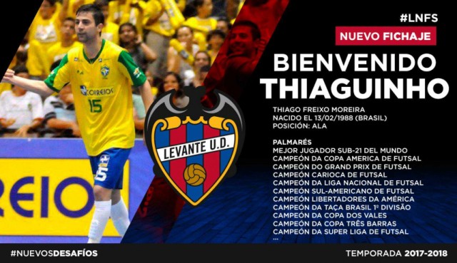 El Levante UD FS se hace con los servicios de Thiaguinho Freixo