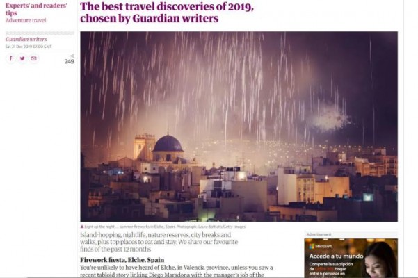 The Guardian sitúa a Elche entre sus 20 descubrimientos de viajes de 2019
