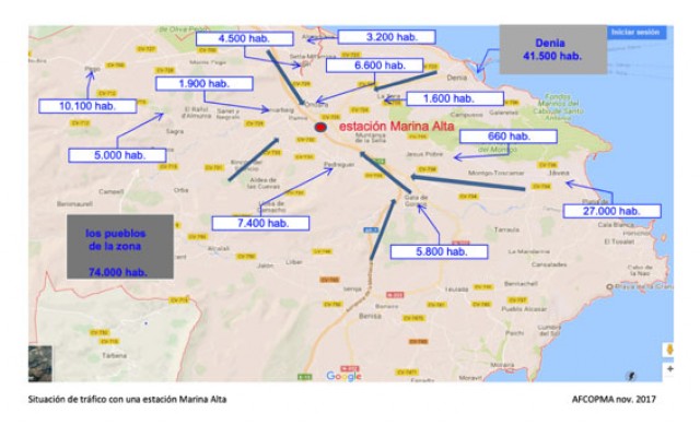 Los empresarios de la Marina Alta quieren la parada del tren de la costa en Ondara, y no en Dénia