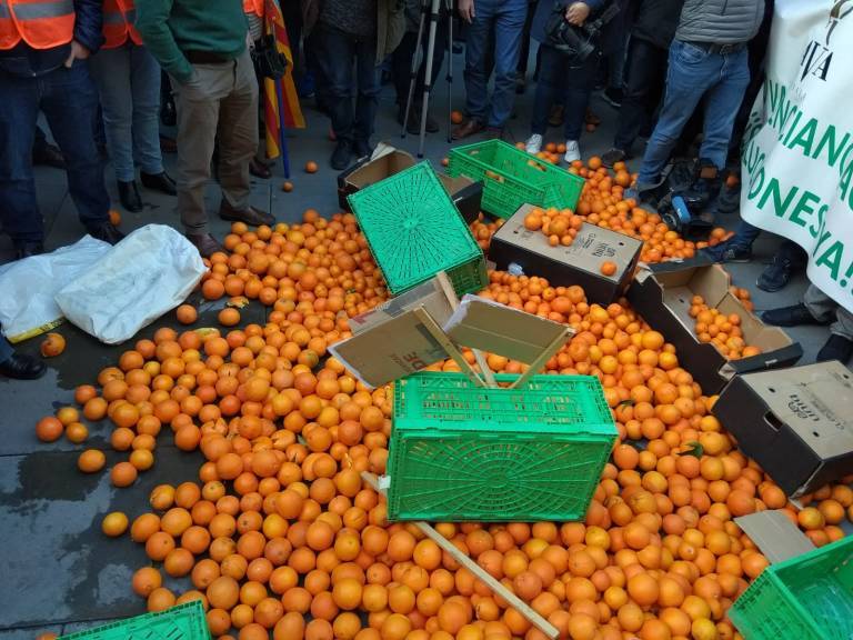 Un zumo de naranja de Brasil emite 17 gr más de CO2 que uno europeo, según la Unió de Llauradors 