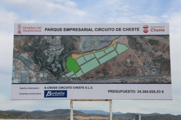 El parque empresarial Circuito de Cheste concluye su urbanización: 500.000 m2 de suelo logístico