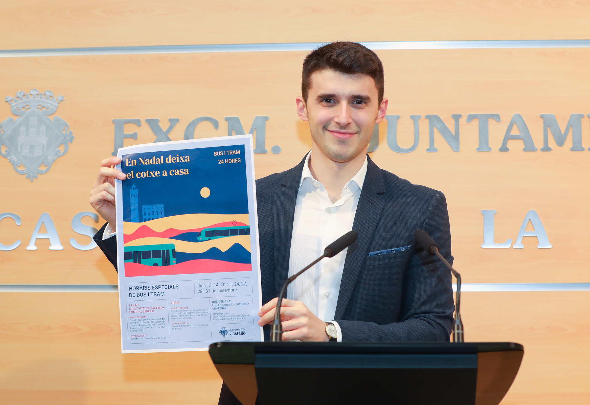  Castelló refuerza el transporte público en Navidad y Nochevieja con autobús y Tram las 24 horas