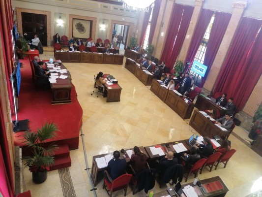 Todos los partidos del Pleno de Murcia se unen contra la violencia machista y Vox protesta