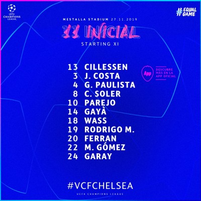 Garay entra en el once y Coquelin se queda en el banquillo