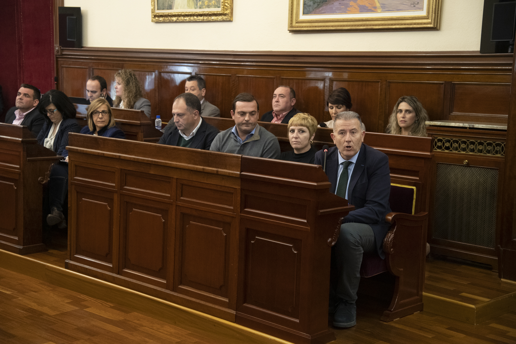 Bancada popular durante el pleno en el que se debatió, este miércoles, los presupuestos de la Diputación para 2020. - 