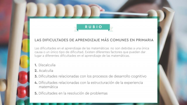 La editorial Rubio analiza los cinco orígenes de los problemas matemáticos de los niños