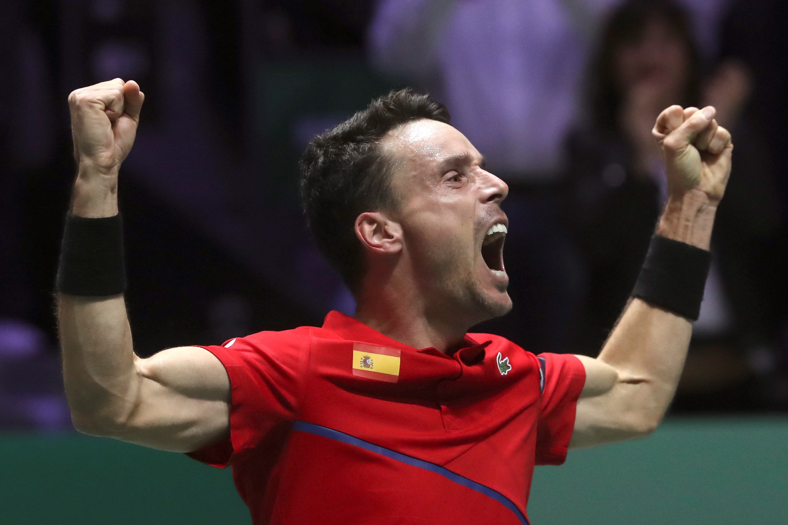 Roberto Bautista, tras ganar su partido en la final de la Davis. (Foto: EFE) - 