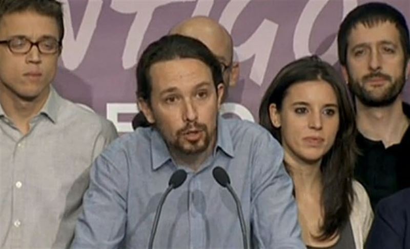 Pablo Iglesias durante la comparecencia tras las elecciones - 