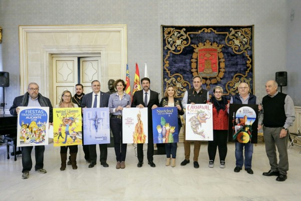 Tres obras de Rubén Lucas García anunciarán la Semana Santa, las Hogueras y la Navidad

