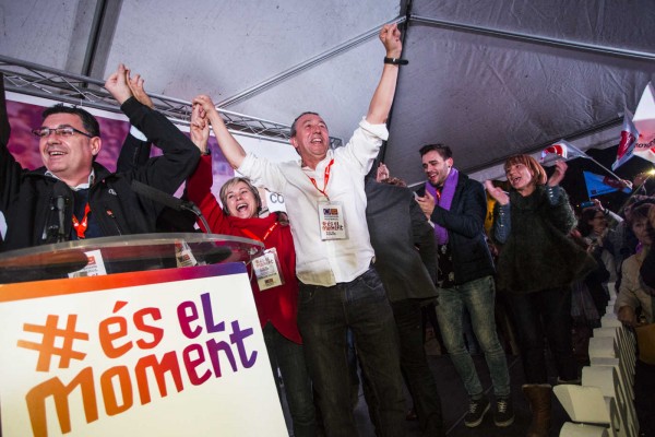 Compromís acapara la euforia en su fiesta junto a Podemos