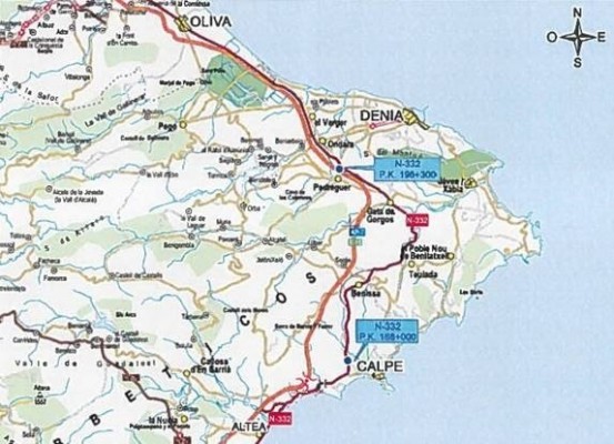 La balear MAB se adjudica la obra de mejora de la N-332 en Calp por 1,1 millones de euros