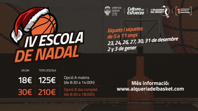 Llega la cuarta edición de la Escola de Nadal de Valencia Basket