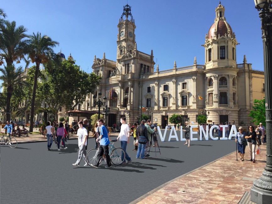 Render de la peatonalización. Foto: AYTO DE VALENCIA - 