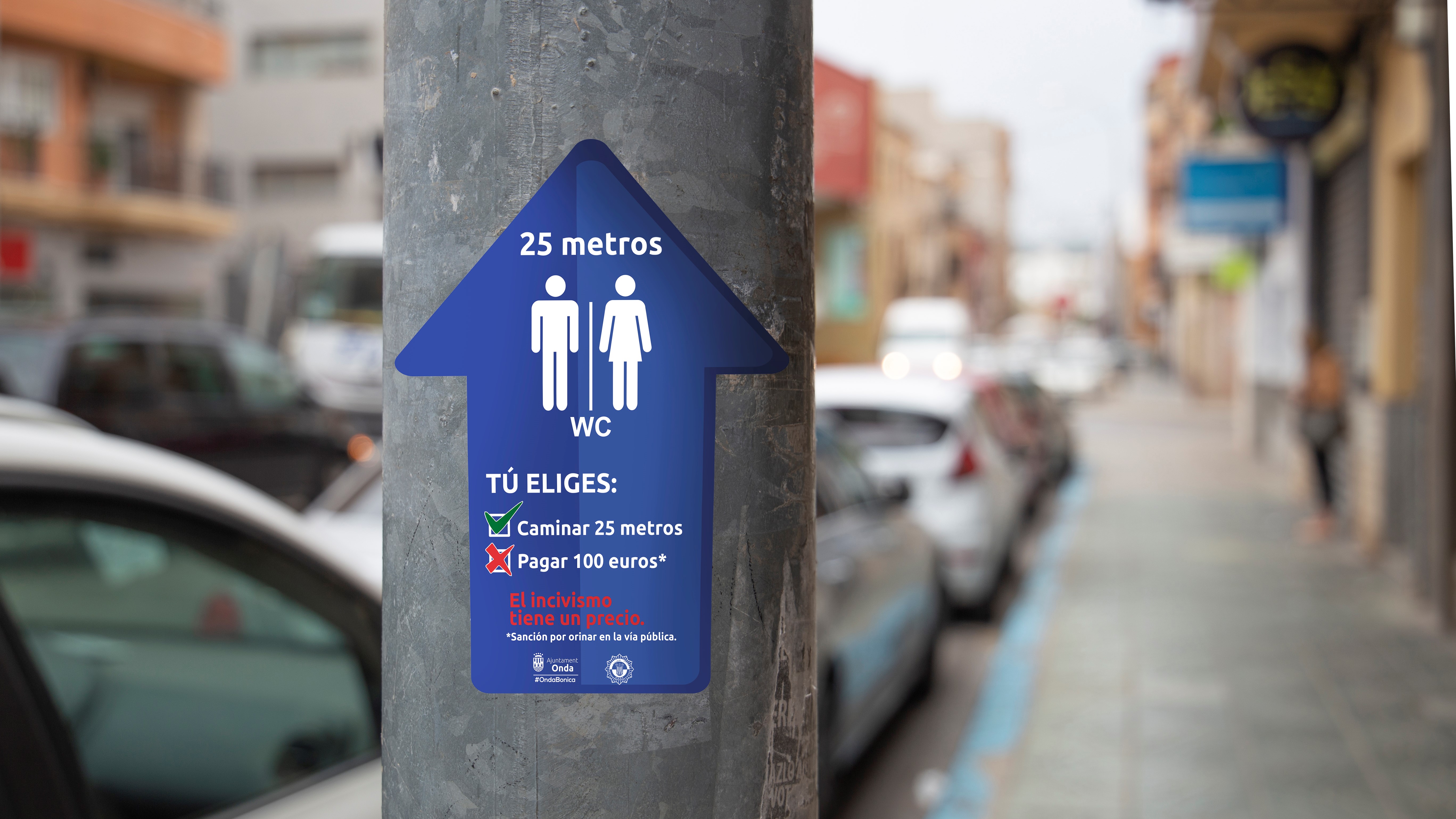 El Ayuntamiento inicia una campaña para evitar orines en la vía pública de cara a la Fira d'Onda
