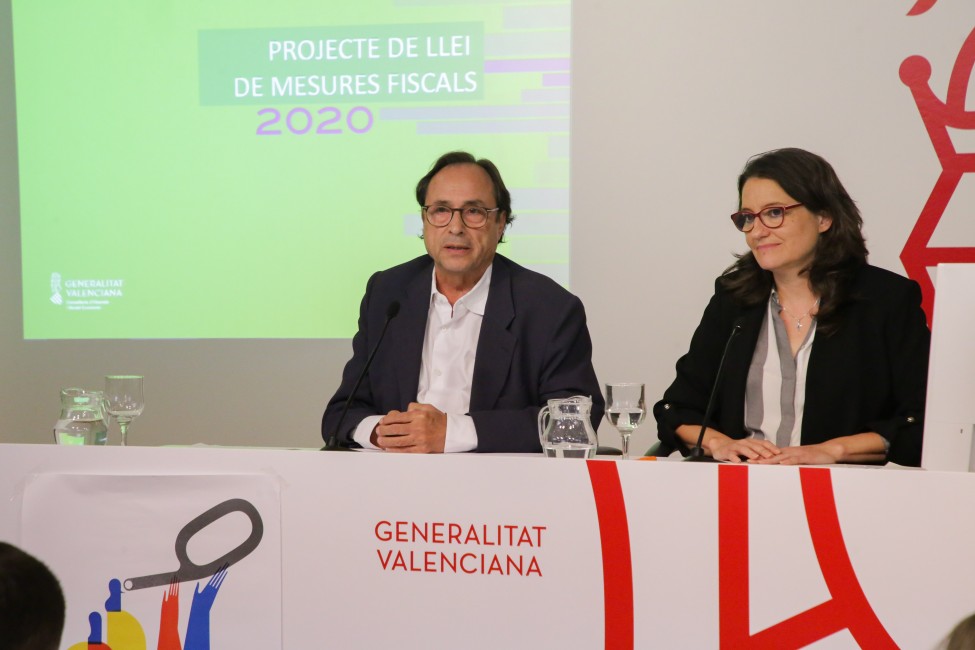 El conseller de Hacienda, Vicent Soler, y la vicepresidenta del Ejecutivo, Mónica Oltra. Foto: VP - 